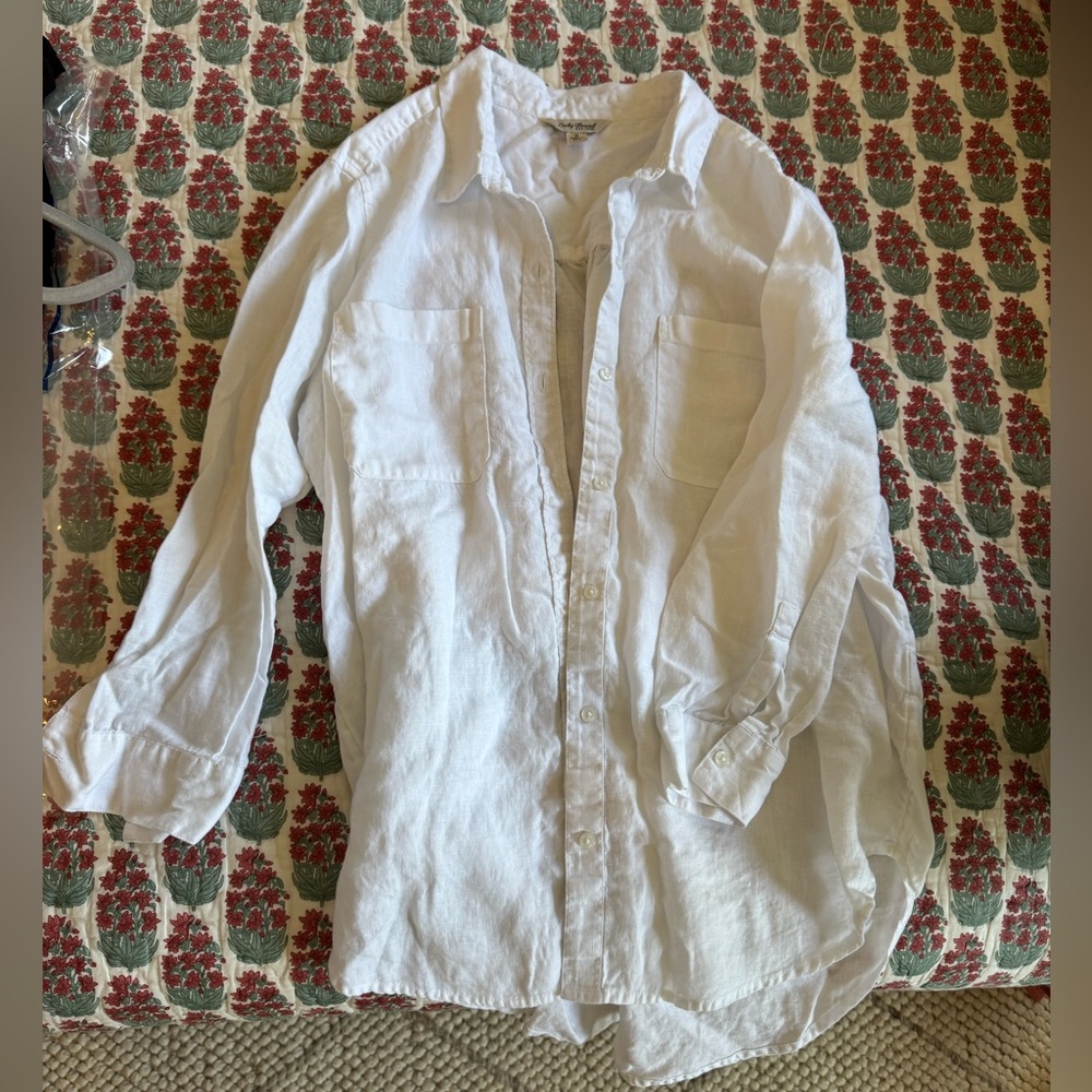 Lucky Brand Women’s Linen Button Down Cover Up Shirt